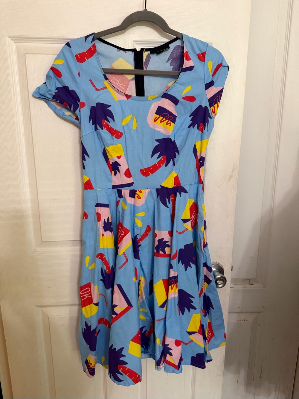Nooworks Light Blue Snacks Flare Dress